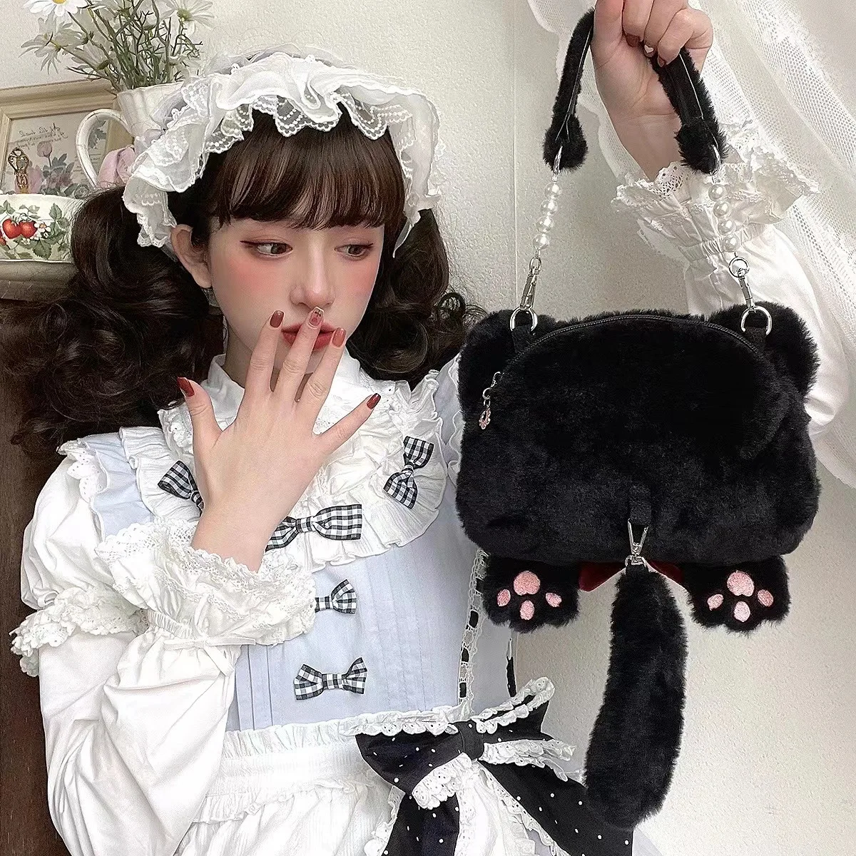 Lovely Lolita Sweet Cat Children's Holiday Backpack Characters Role Play Toy Tote Parent-child Knapsack Girl Boy Gifts