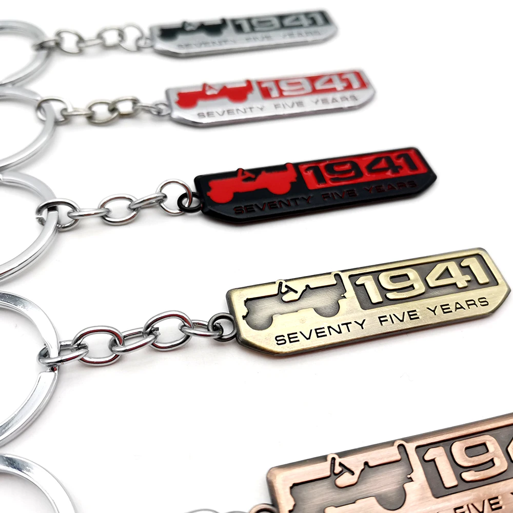 Hot Car Metal SEVENTY FIVE YEARS 1941 Keychain Key Ring Keyfob Accessory Car Key Ring For 1941 Jeep Wrangler Renegade Grand