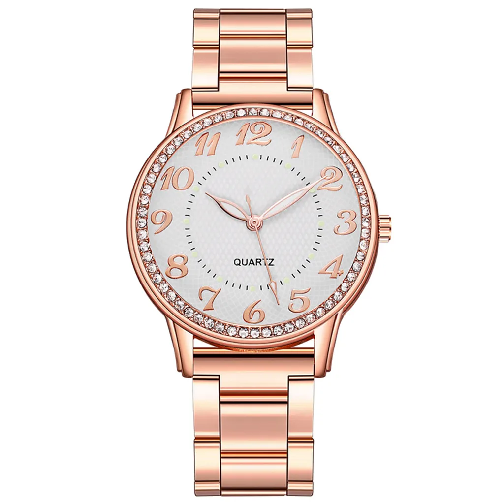 Luxury Gold Luminous Watches Women Digital Quartz Watch Stainless Steel Dial Casual Bracele Watch Montre Femme Ladies Gifts