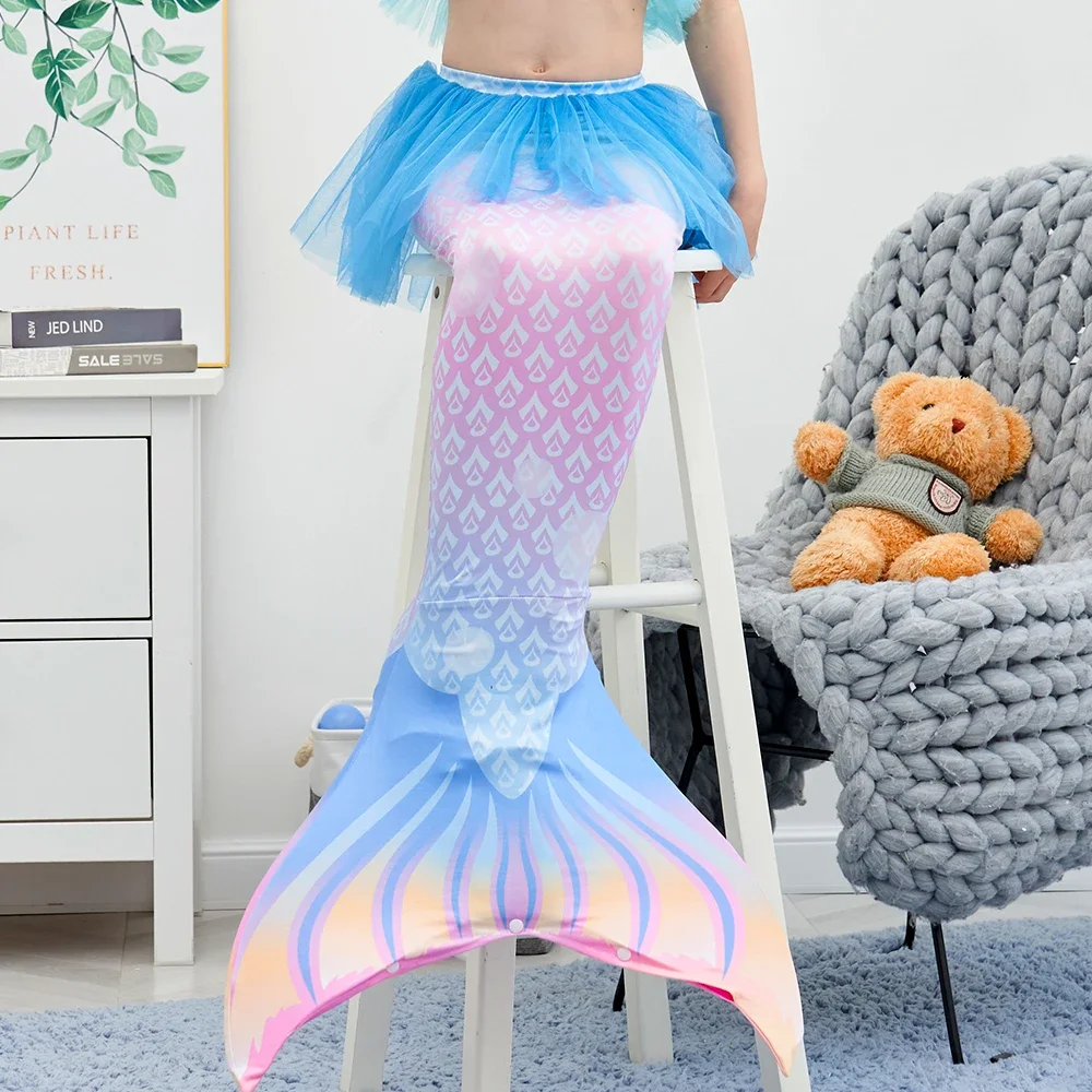 Girls Swimming Little Mermaid Tail Mermaid Costume Cosplay Children Swimsuit Fantasy Beach Bikini Can Add Monofin Fin