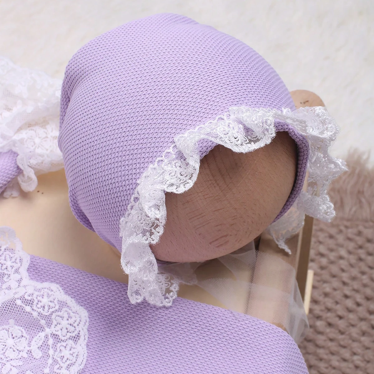 Ylsteed Newborn Lace Jumpsuit Hat Set Violet Infant Picture Outfits Baby Photo Props Baby PhotoShoot Props 42042 5 08fc9