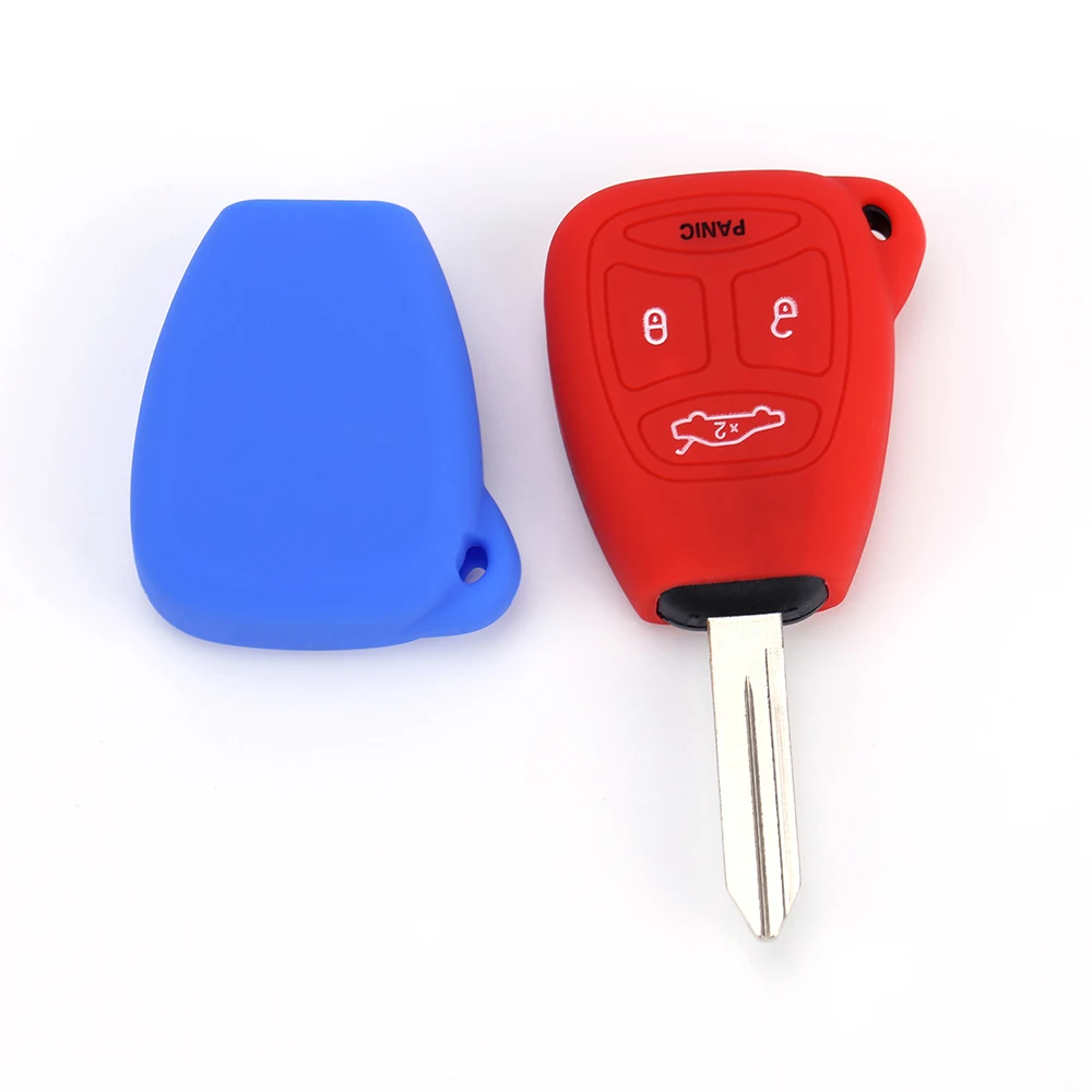 Black Silicone Car Key Case Cover For JEEP Chrysler 300 Aspen Charger Durango Magnum Commander Grand Cherokee