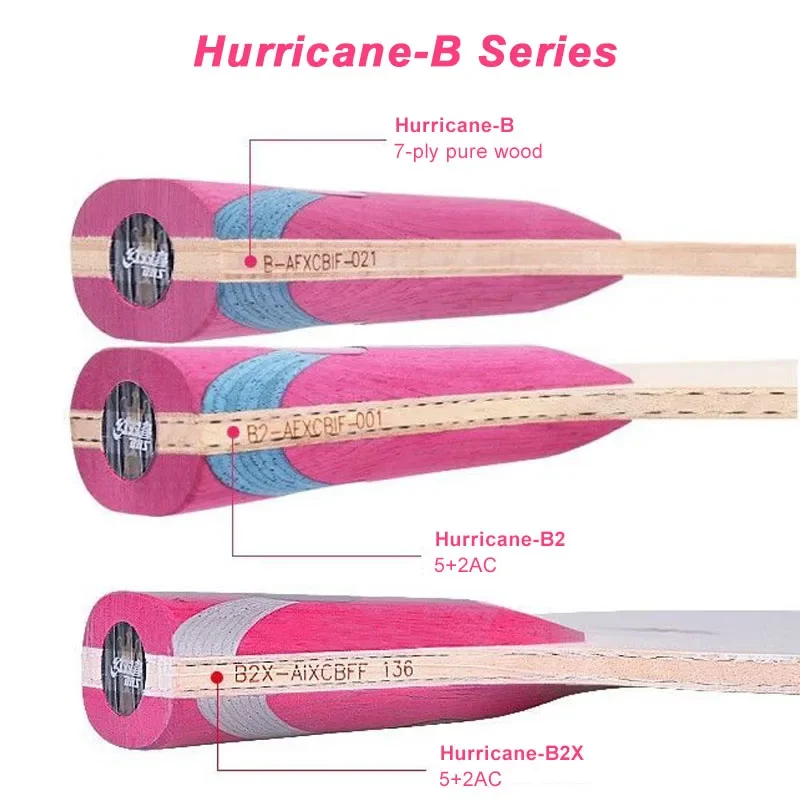 Original DHS Hurricane-B Series Table Tennis Blade Hurricane B B2 B2X Professional Ping Pong Blade with Original Box