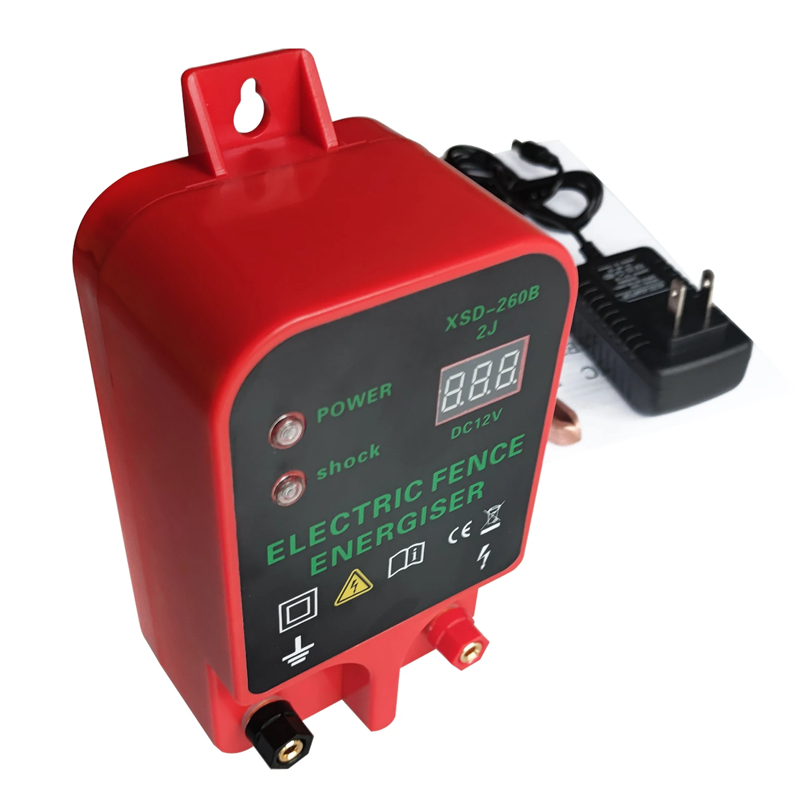 10KM Electric Fence Livestock High Voltage Pulse Controller Electric Fence Energizer LCD Voltage Display High-decibel Alarm