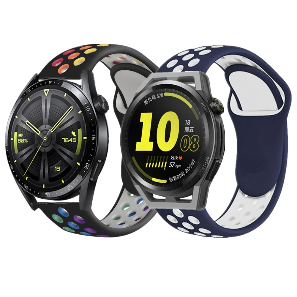 Breathable Silicone Strap For Huawei Watch GT Runner GT 3 2 46MM 42MM Sports Band Wrist Belts For Honor Magic GS Pro GS 3 Correa