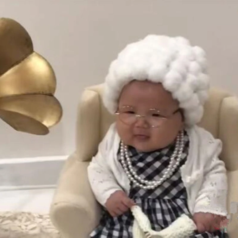 Newborn Photography Props Costume Infant Baby Girls Cosplay Grandma Clothes Photo Shooting Hat Outfits Dropshipping