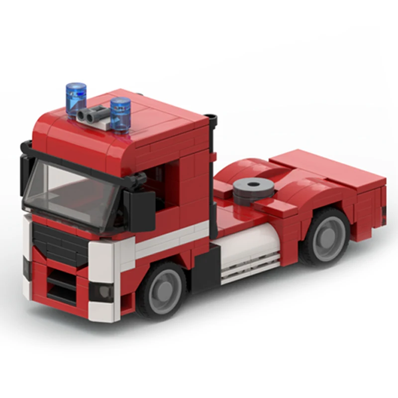 Moc Building Bricks City Car Model Fire Department MAN TGX Tractor Technology Modular Blocks Gift Christmas Toy DIY Set Assembly