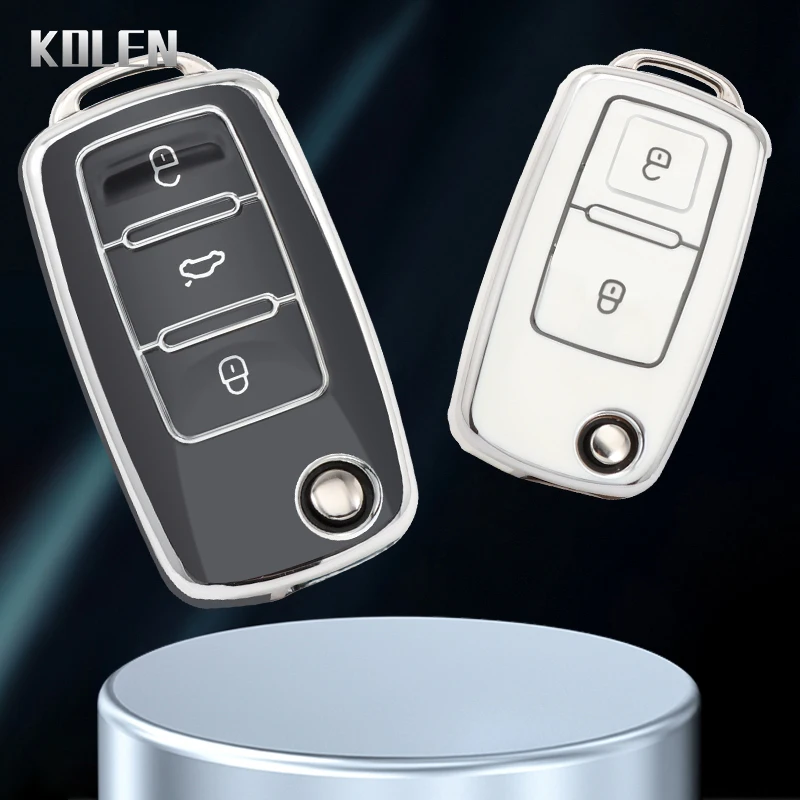 2 3 Buttons TPU Car Key Case Cover Shell Fob For VW Volkswagen MK4 Bora Golf 4 5 6 Jetta Passat Polo Touran Skoda Octavia Seat