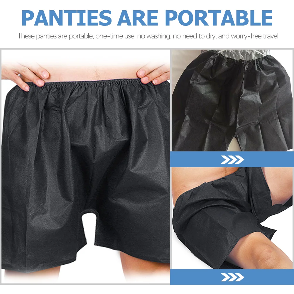 50 Pcs Disposable Mens Sports Shorts Portable Sauna Pants Briefs Male Non-woven Fabric Folding Men's Outdoor
