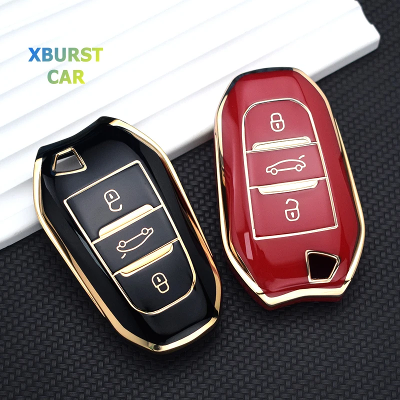 For Citroen C4 C4L C6 C3-XR Picasso DS3 DS4 DS5 Peugeot 308 408 508 2008 3008 4008 5008 TPU Car Remote Key Case Cover Shell
