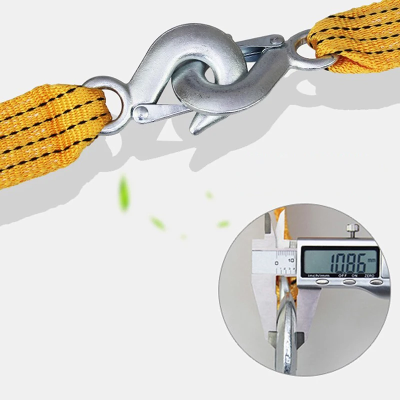 Heavy Duty Car Tow Rope Strap Belt High Strength Nylon Strap with Strong Metal Hook Towing Cable for Trailer