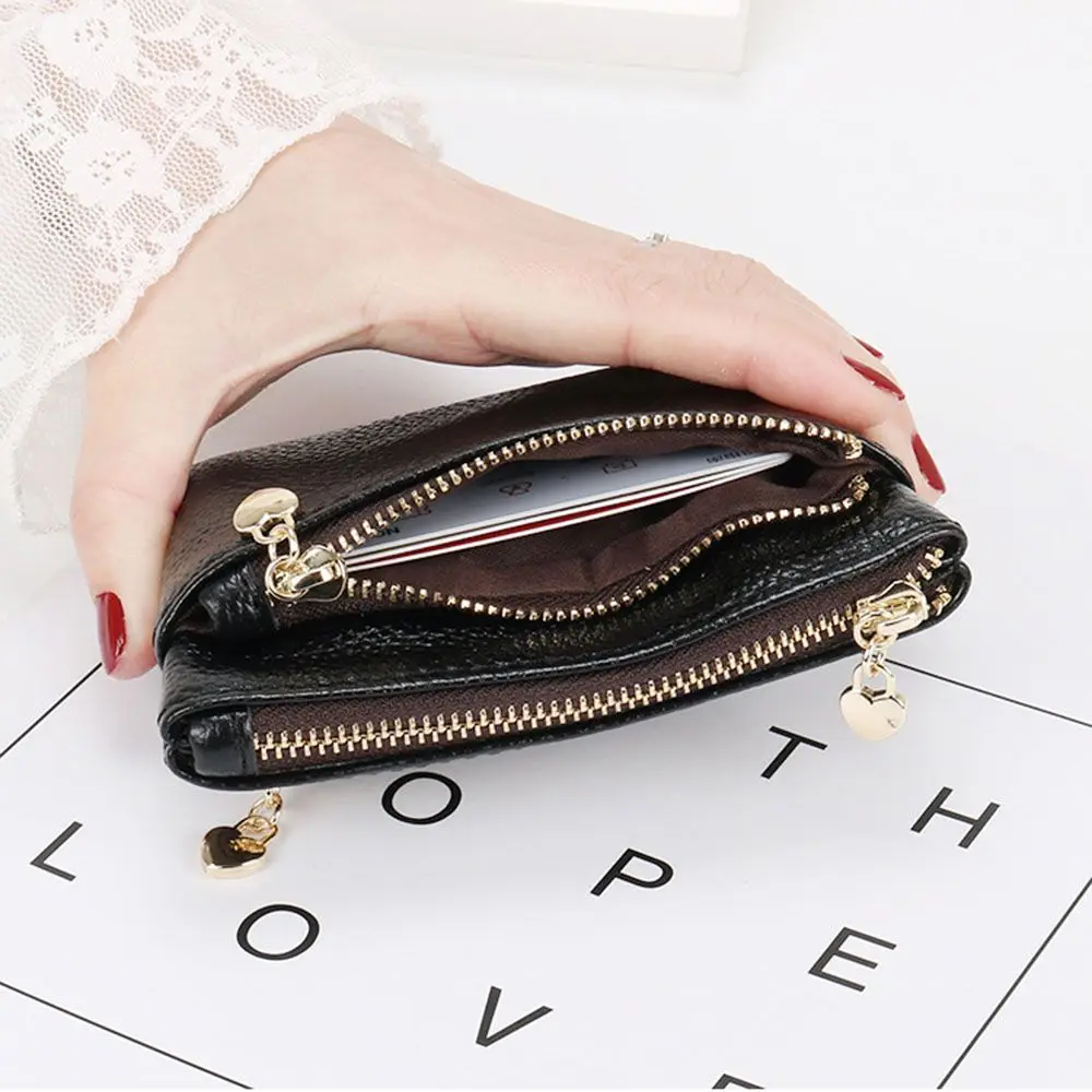 2023 Women PU Leather Coin Purse Mini Change Purses Kids Coin Pocket Wallets Key Chain Zipper Pouch Card Holder Wallets