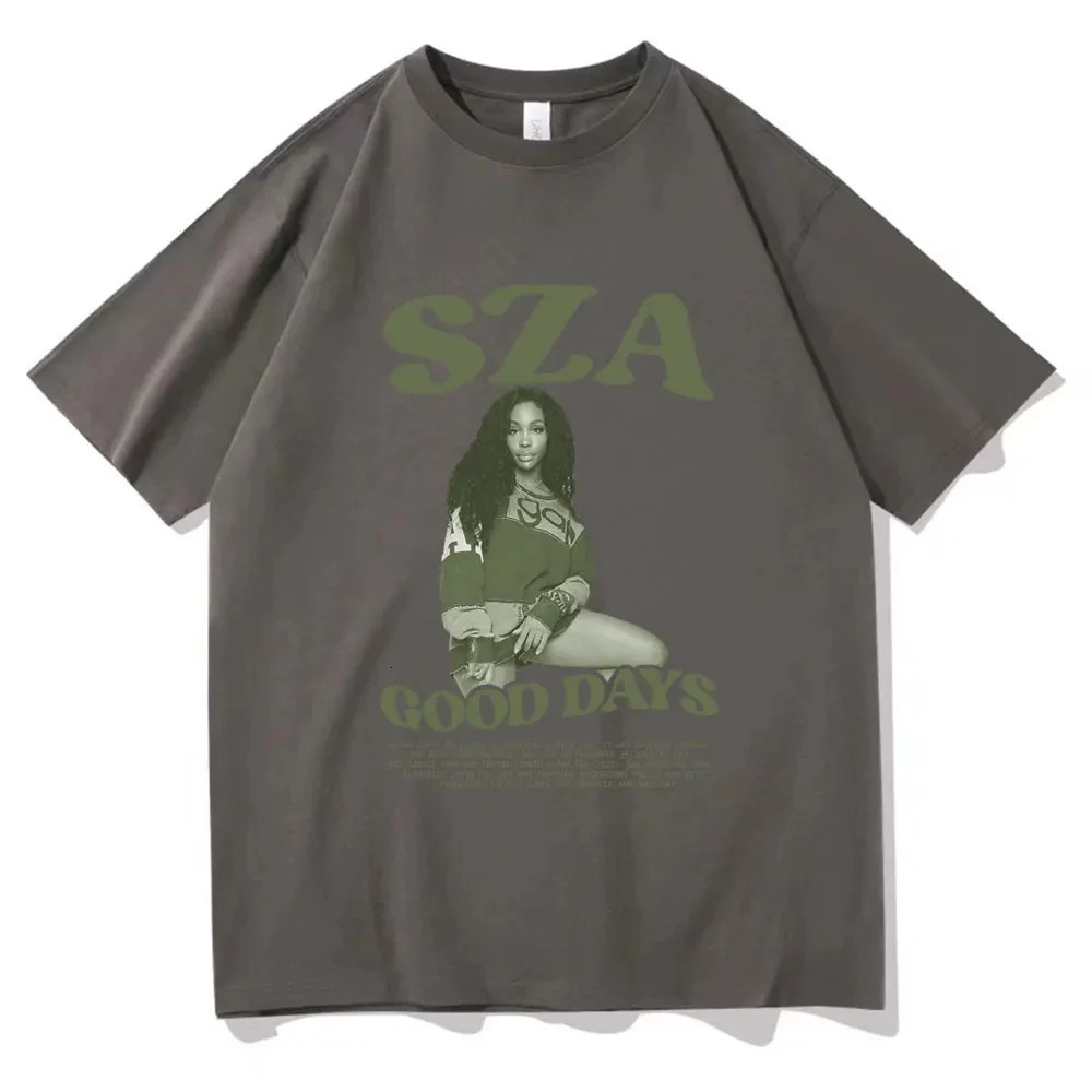 Rapper SZA Good Days T Shirt Hip Hop Retro TShirt Men Women Short Sleeve Cotton Harajuku Fashion Tshirts Oversized Streetwear 240521