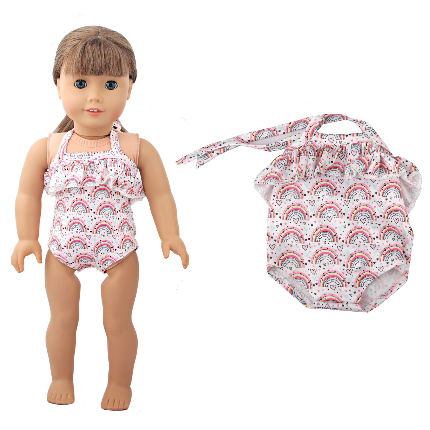 Cm Baby New born Doll Clothes Swimsuit Flowers Rainbow Animal Swinsuit Accessories For Inch American OG Girl Dolls Toy 5