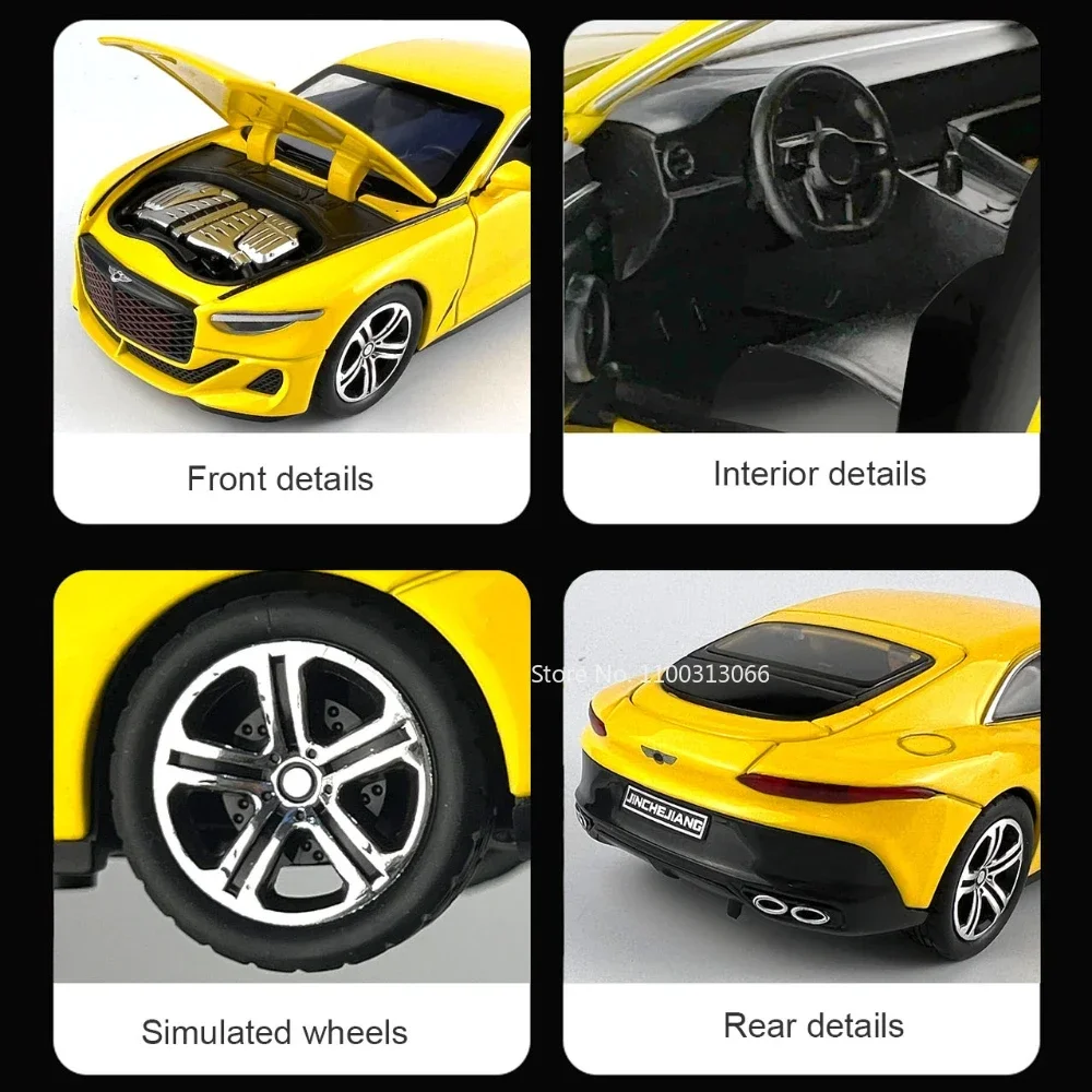 1/32 Mulliner Bacalar Alloy Car Model Toy Metal Diecasts Model Super Sport Car with Light and Sound Vehicle Toy for Child Gifts