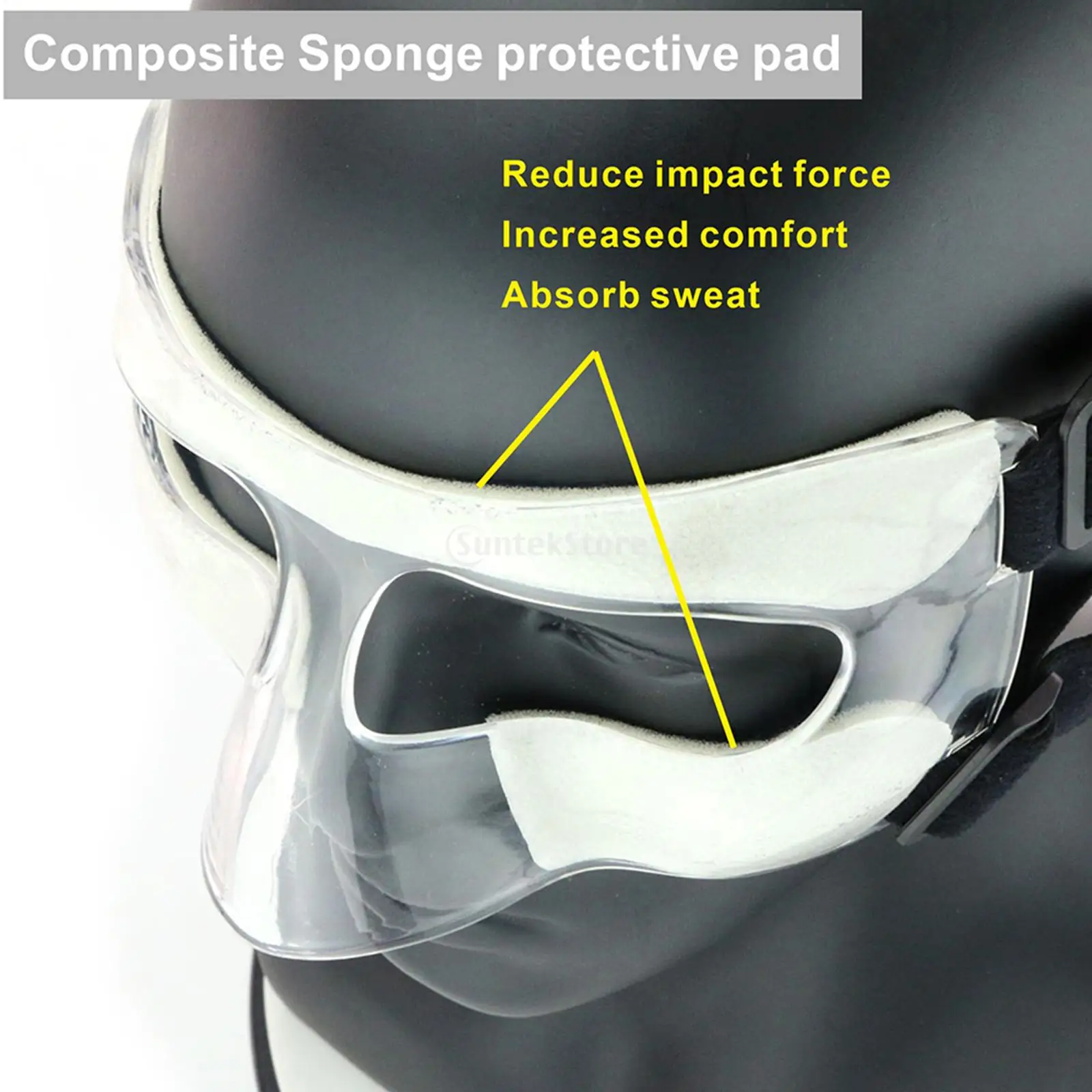 Basketball Mask Elastic Strap Protective Facial Cover Face Mask Football Nose Guard Shield Mask for Sports Accessories