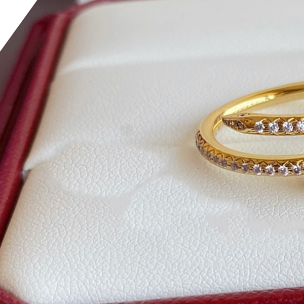 ring BIG clou thin nails Gold plated 18K for woman rings designer for man T0P quality highest counter diamond crystal jewelry luxury 006