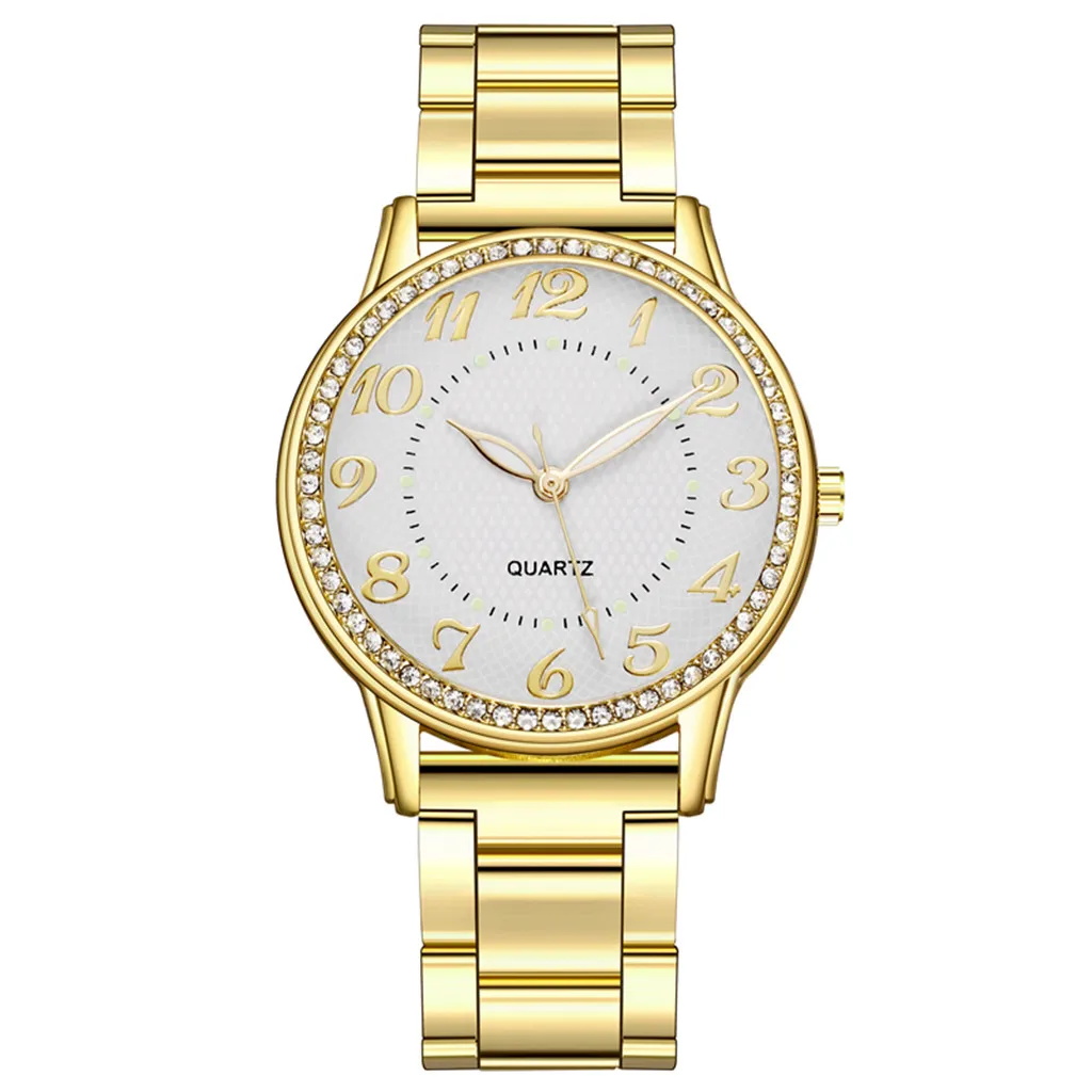 Luxury Gold Luminous Watches Women Digital Quartz Watch Stainless Steel Dial Casual Bracele Watch Montre Femme Ladies Gifts