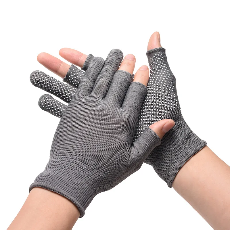 Gloves Women s Summer Sunscreen Dot Anti Slip Riding Outdoor Men Leakage Two Fingers Thin 5