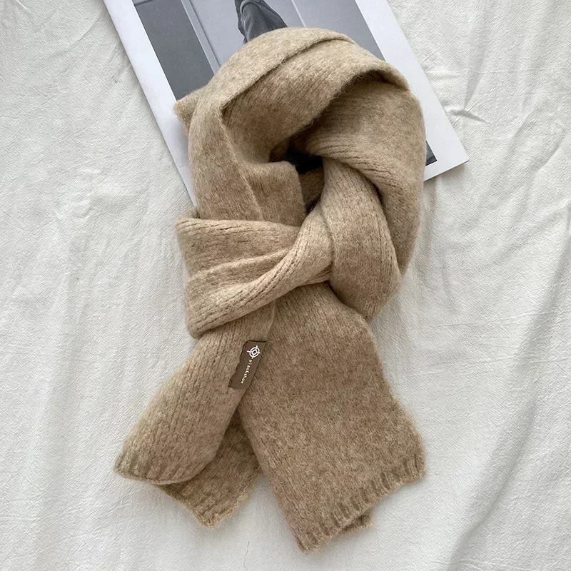 Winter Wool Scarves for Woman High Quality Wool Blends Scarf Comfortable Windproof Wraps Woman's Casual Scarf