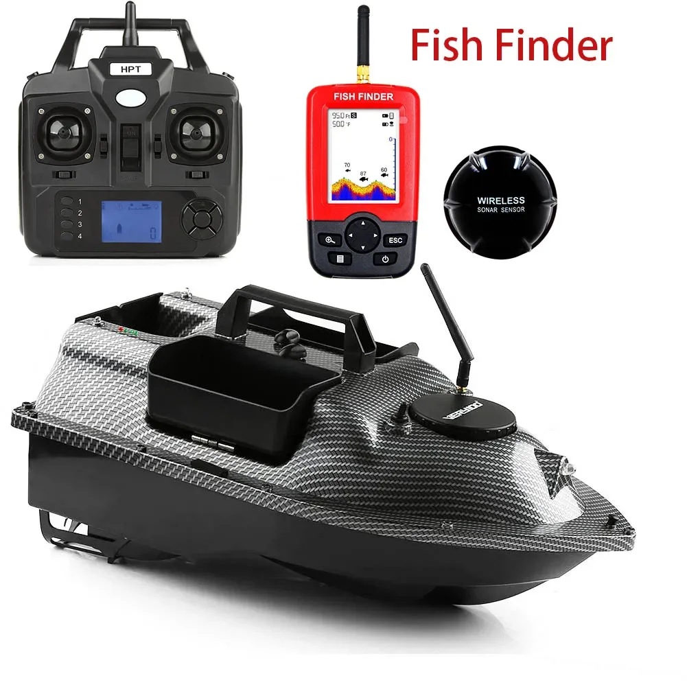 GPS Smart RC Fishing Boat Cruise GPS Positioning 500M Independentt Control 3 Hoppers One-Key Return LCD Screen RC Bait Boat Toy