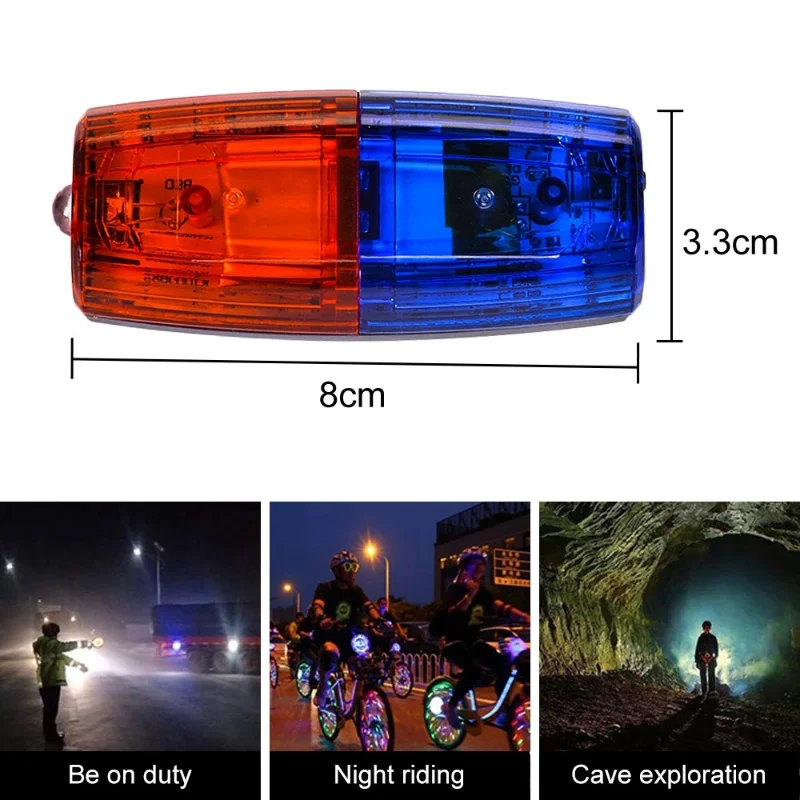 Red&Blue LED Shoulder Warning Police Light Shoulder Clip Light Sanitation Worker Safety Patrol Alarm Flash Signal Strobe Lamp