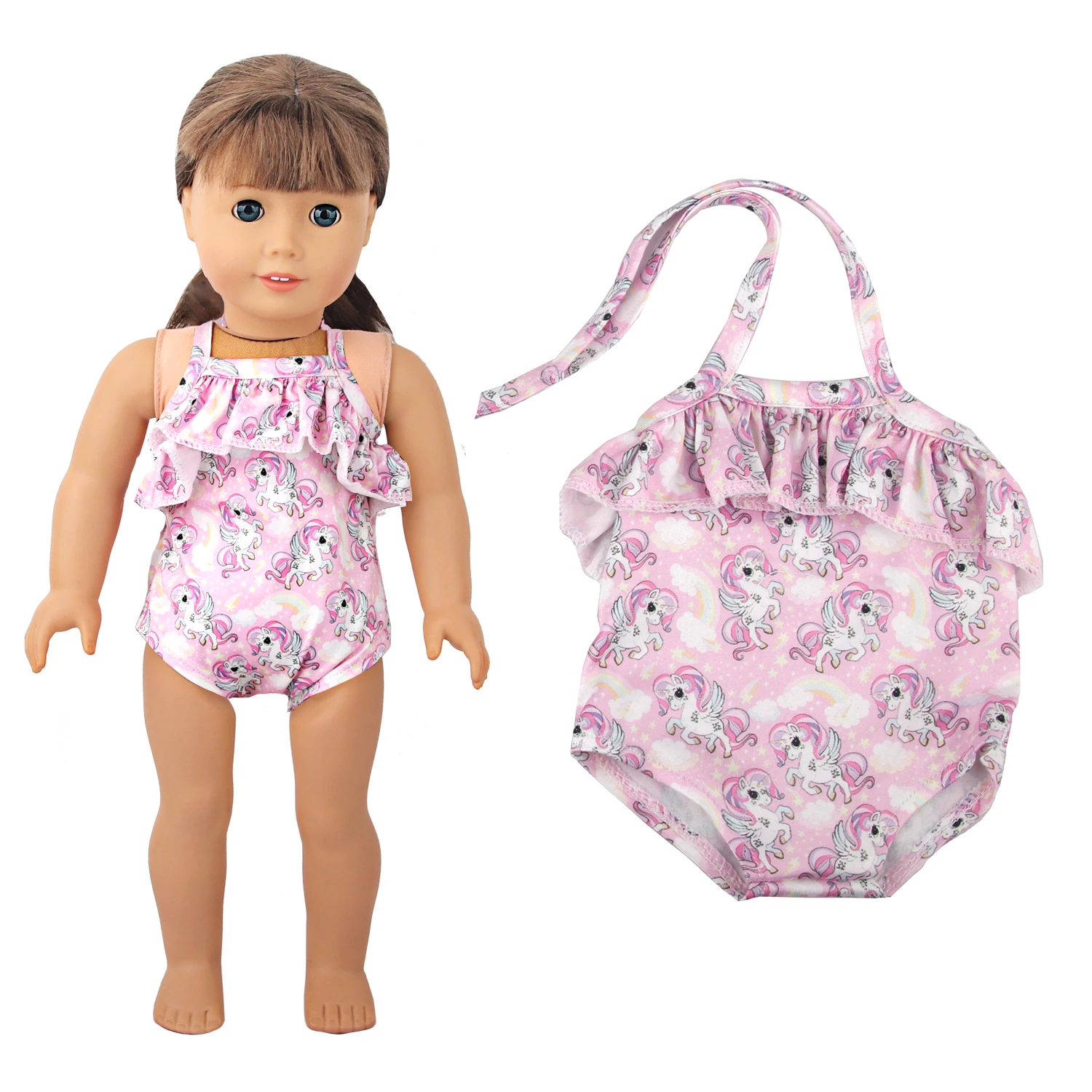 Cm Baby New born Doll Clothes Swimsuit Flowers Rainbow Animal Swinsuit Accessories For Inch American OG Girl Dolls Toy 5
