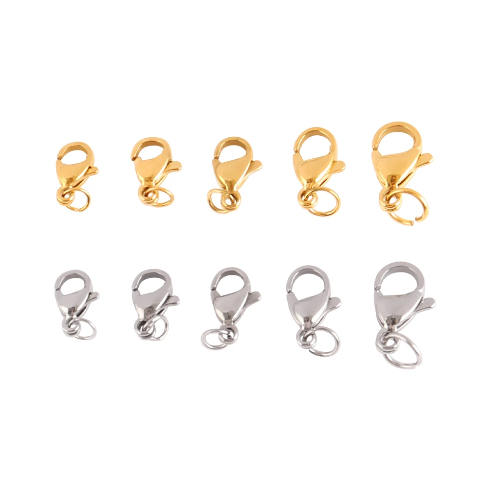 30pcs Lobster Clasps for Bracelets Necklaces DIY Hooks Chain Closure Accessories for Jewelry Making Findings Wholesale Keychain