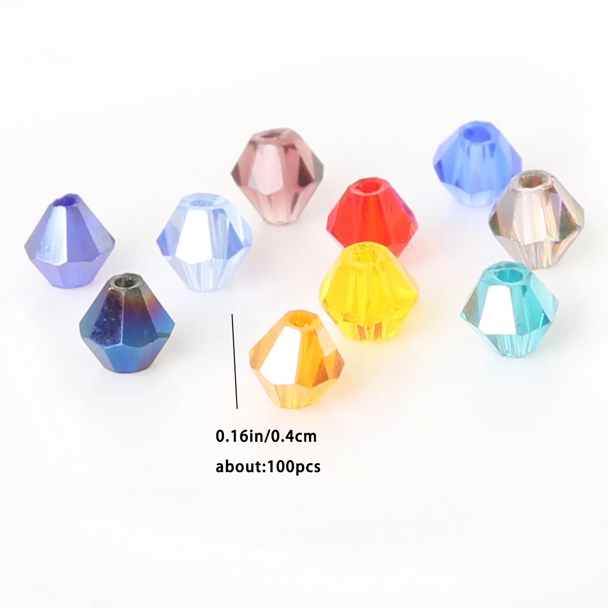 200pcs cut diamond shaped crystal glass beads DIY handmade clothing accessories making beaded loose bead jewelry accessories