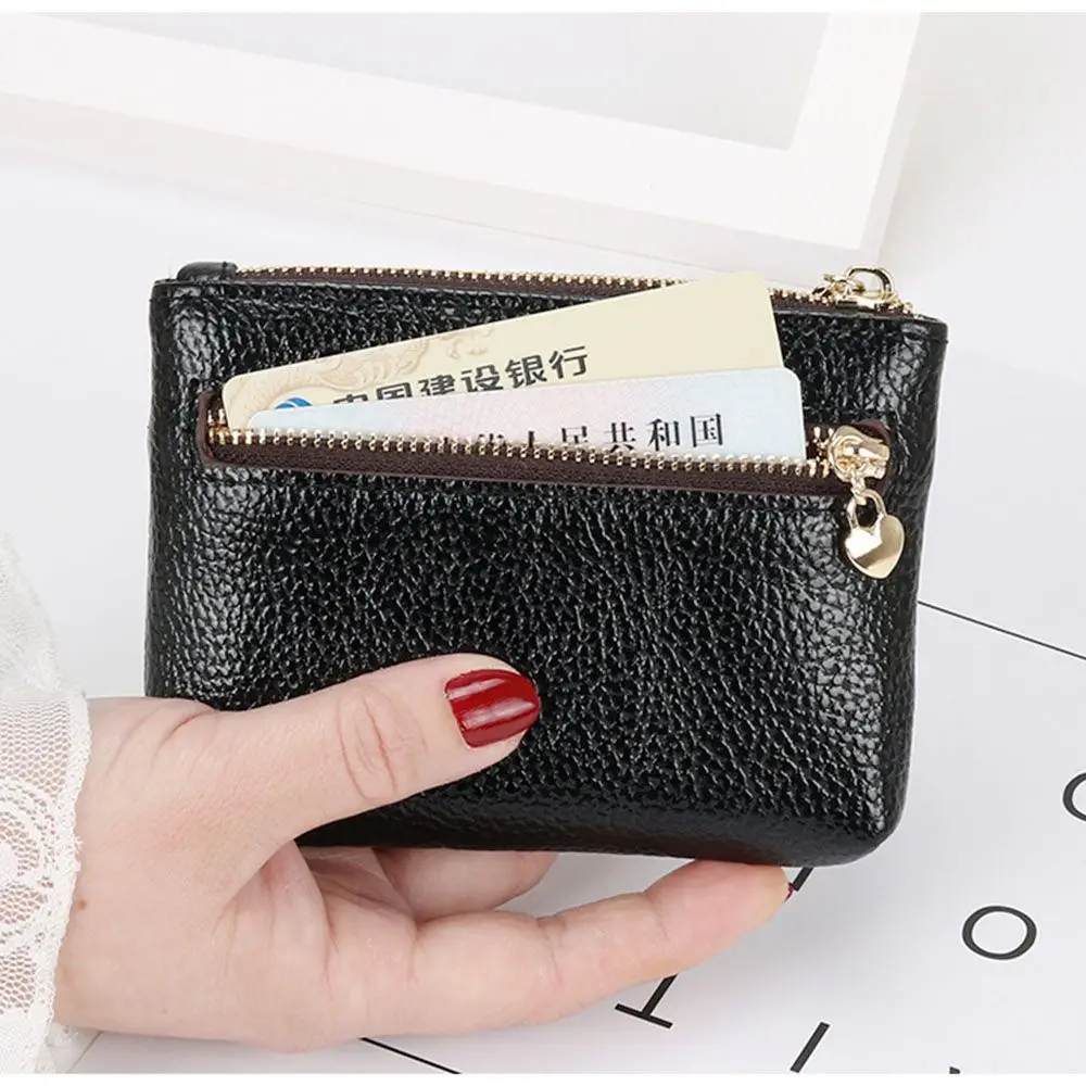 2023 Women PU Leather Coin Purse Mini Change Purses Kids Coin Pocket Wallets Key Chain Zipper Pouch Card Holder Wallets