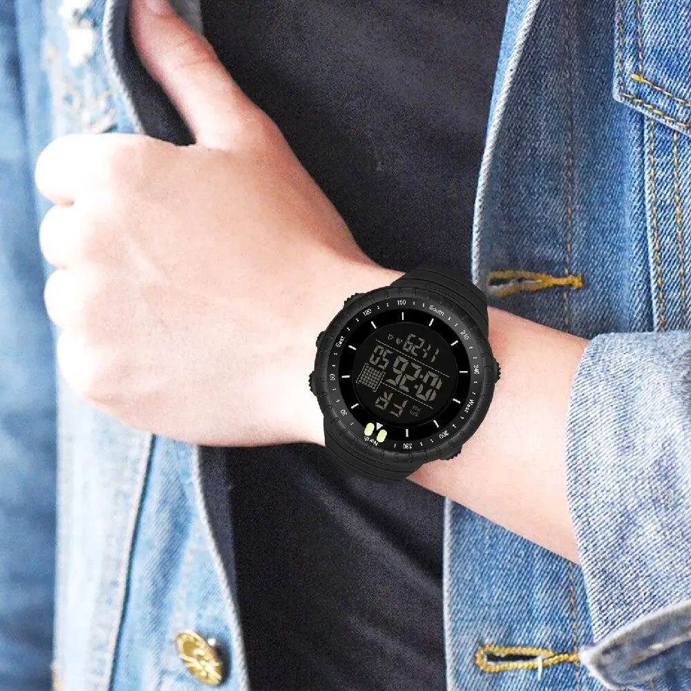 SYNOKE Outdoor Sports Multifunctional Waterproof Shock Resistant Large Screen Display Luminous LED Digital Watch For Men