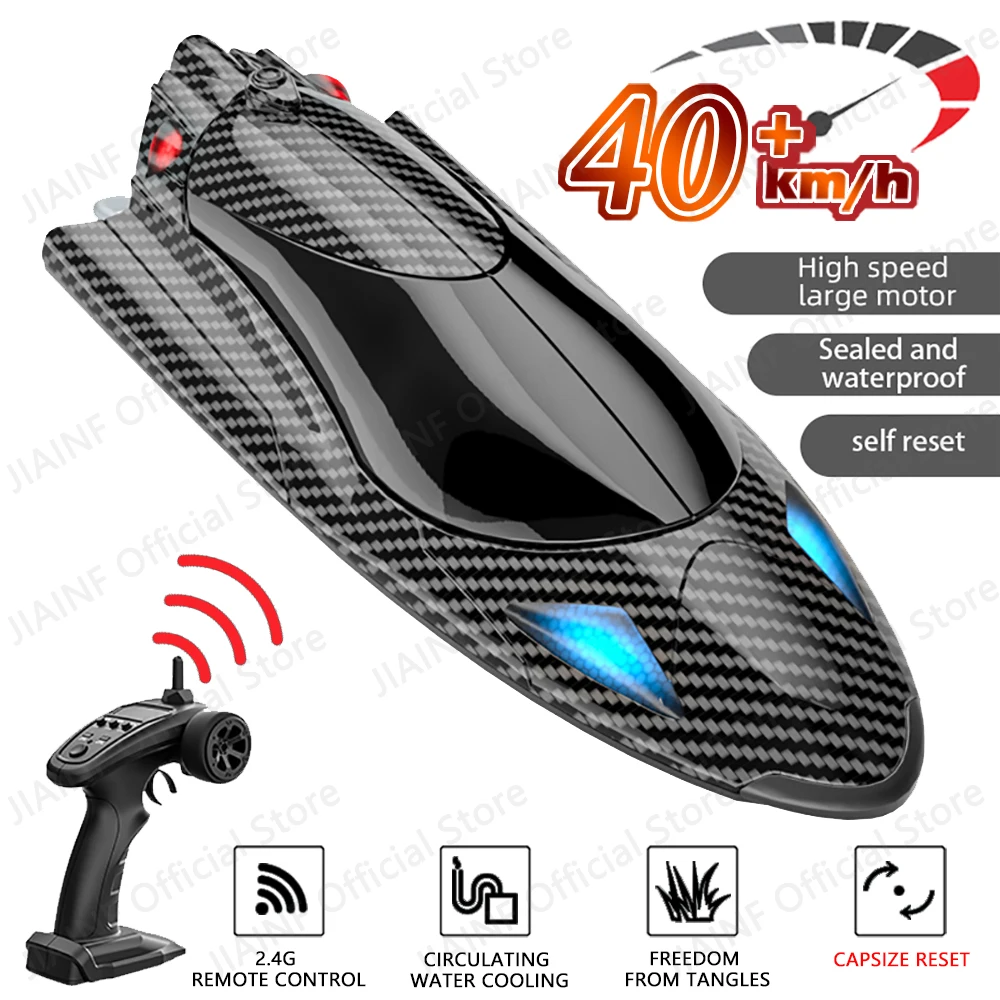 SMRC FY011 RC Boat 2.4Ghz 40KM/H High Speed Racing Boat Model Water Cooled Motor Remote Control Speedboat Children RC Toys