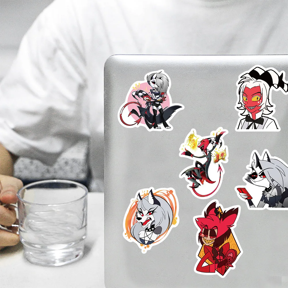 100Pcs American Anime Helluva Boss Stickers For Kids Laptop DIY Guitar Motorcycle Luggage Skateboard Cool Decal Phone