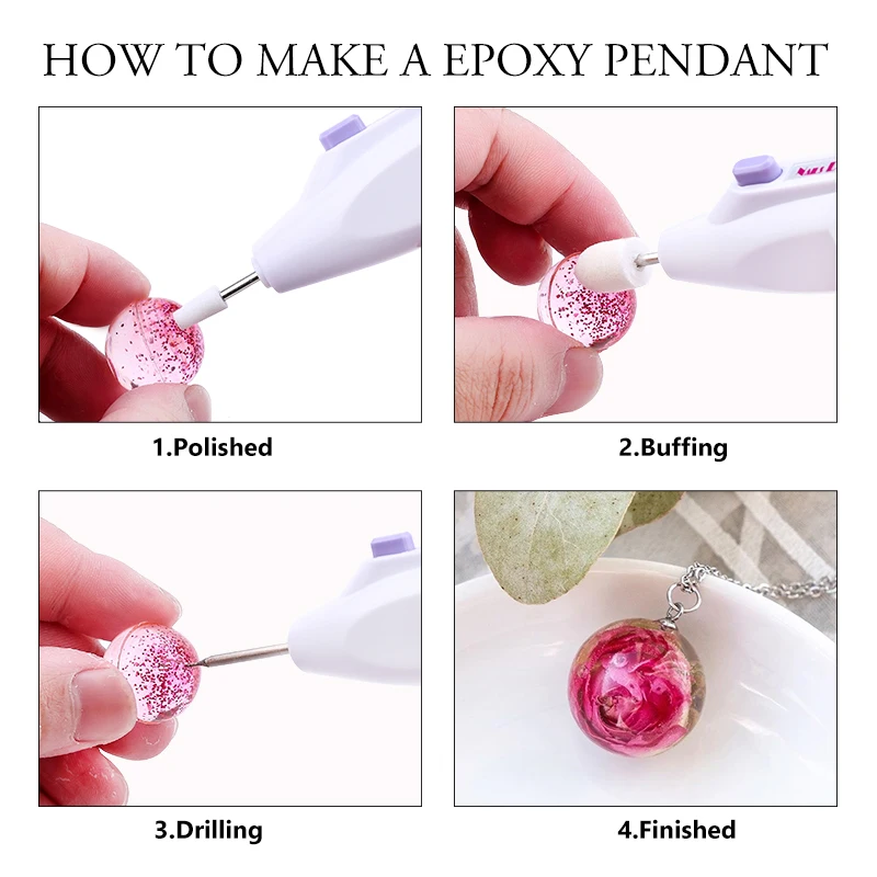 Epoxy Resin Jewelry making Tools Set Silicone Workbenches Plastic beaker drilling bits Wood stick Disposable Cups Dispenser
