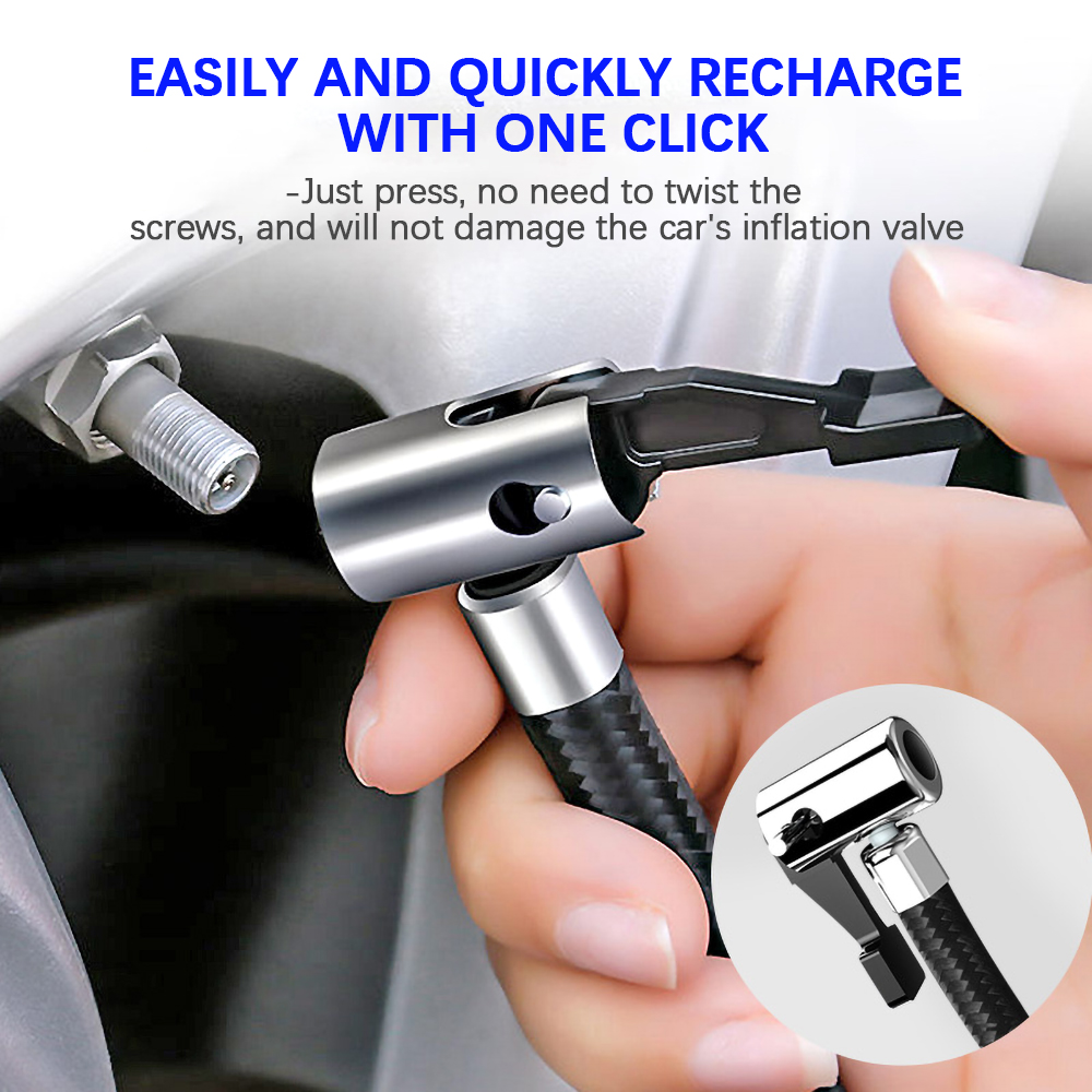 Car Air Compressor Portable Cycle Tire Inflator Pump With Digital Pressure Gauge For Bicycle Motorcycle Football Vehicle