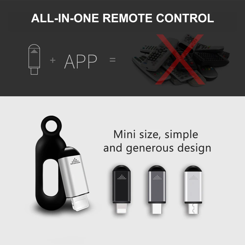 Smartphone Remote Control IR Blasters Type C Micro Lightning Universal Smart Infrared App Control Adapter for TV Air Conditioner