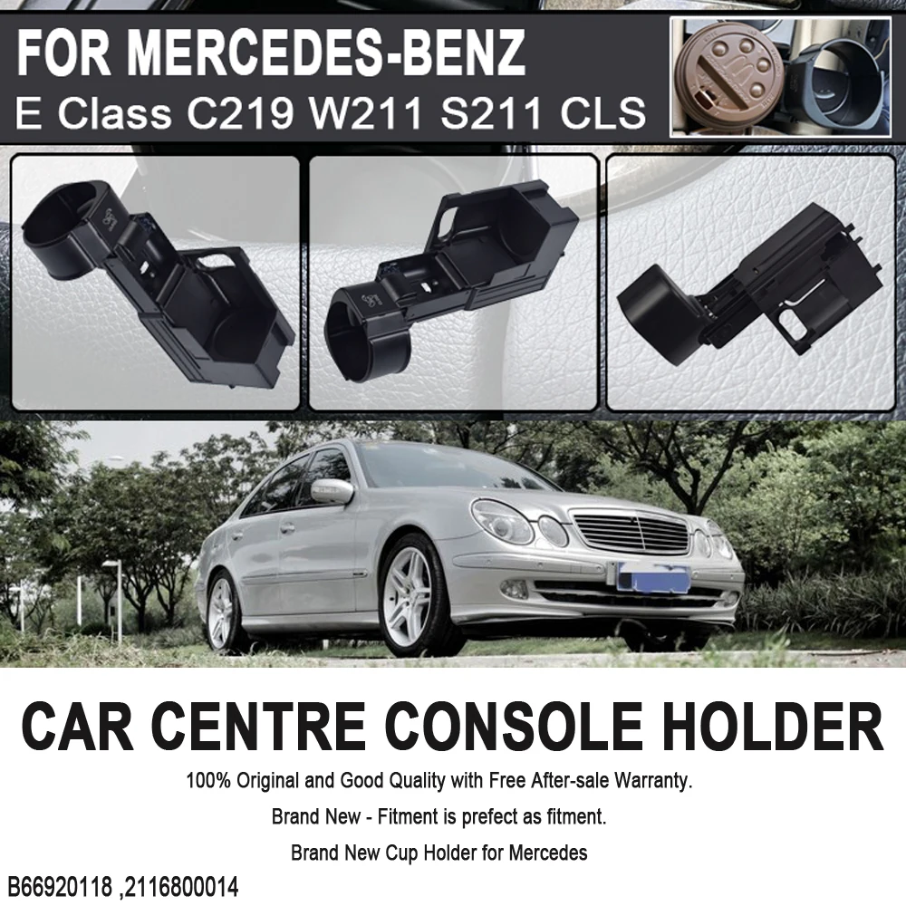 Car Water Cup Holder Center Console Mount Cup Bottle Holder for Mercedes Benz W211 E-Class 2003-2008 Car Accessory 2116800014