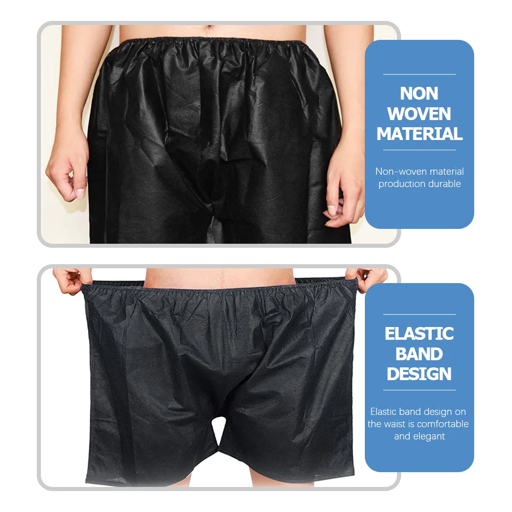 50 Pcs Disposable Mens Sports Shorts Portable Sauna Pants Briefs Male Non-woven Fabric Folding Men's Outdoor
