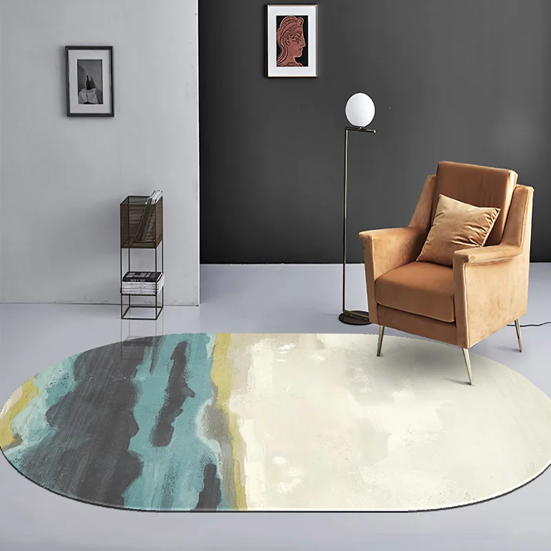 Irregular Living Room Carpet, Home Oval Light, Luxury Sofa, Coffee Table, Bedroom Bedside Decoration, Study, Balcony, Porch Mat