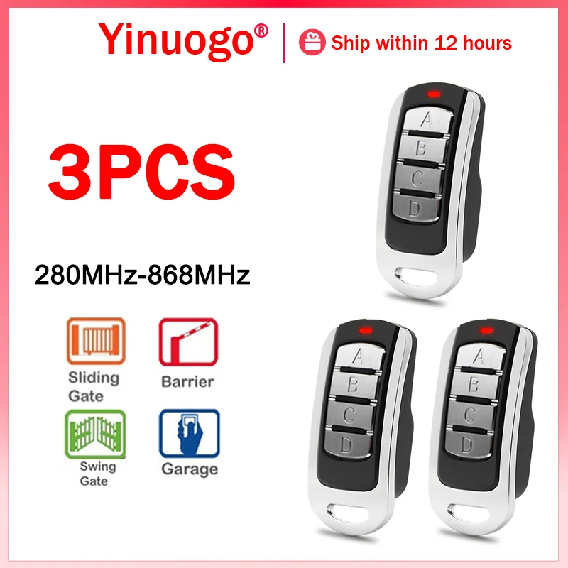 3PCS Garage Door Opener / Gate Remote Control Duplicator 280MHz-868MHz Multi-Frequency Code Grabber Clone Handheld Transmitter