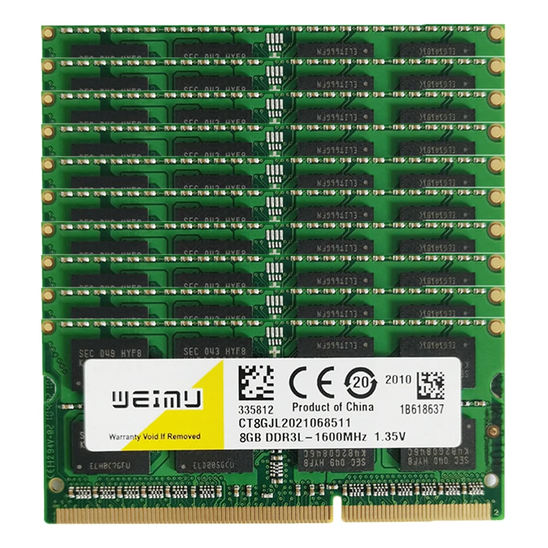 10PCS DDR3L Ram 4GB 8GB 16G Laptop PC3L 12800 10600 8500 1600 1066 1333 MHZ 240Pin SODIMM Memory Memoria Ddr3 RAM