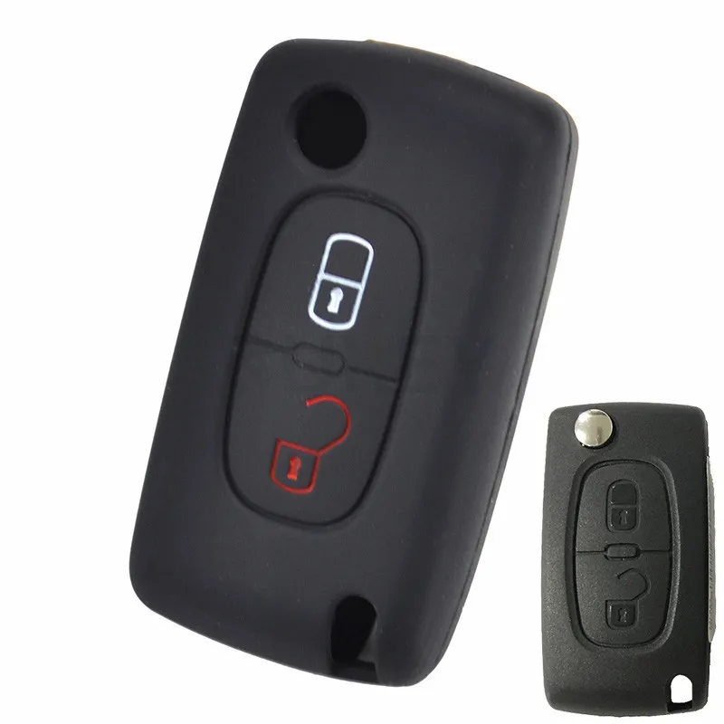 Silicone Key Case For Citroen C1 C2 C3 C4 C5 C6 C8 Picasso Xsara For Peugeot 107 206 308 307 3008 508 5008 Remote Key Fob Cover