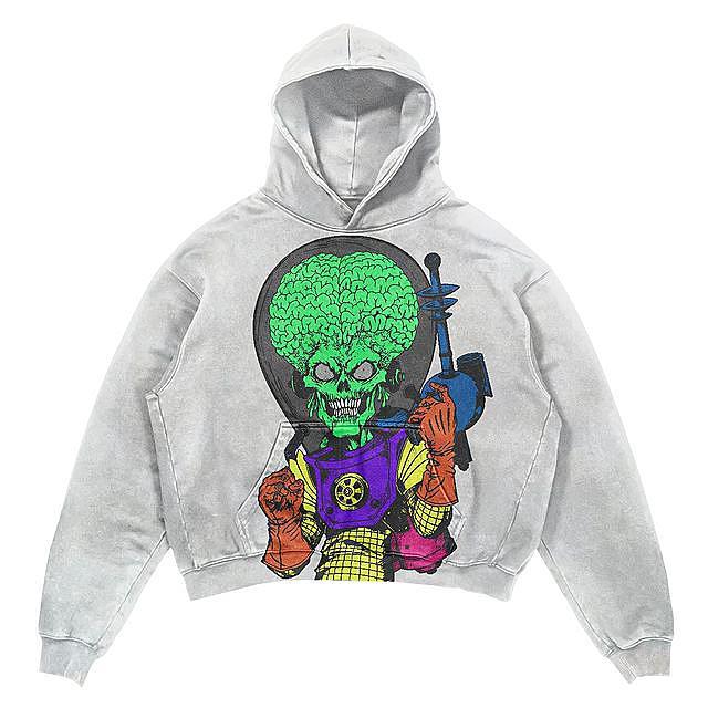 American Retro High Street Goth Print Hoodie Ladies Harajuku Sweatshirt Ladies Loose Pullover Ins Men Long Sleeve Clothes Tops