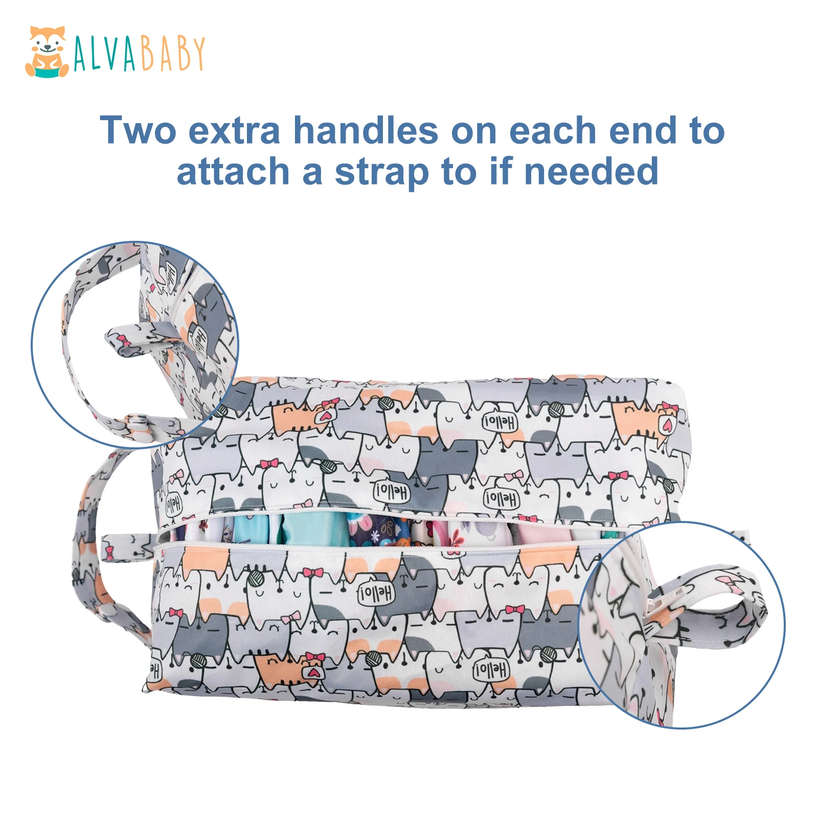 U PICK ALVABABY Diaper Pod with Double TPU Layers Cloth Diaper Bag Reusable Diaper Bag Waterproof Nappy Bag