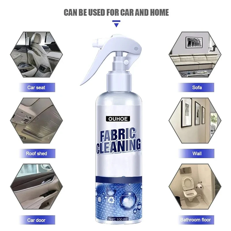Car Interior Cleaning Agent Ceiling Dash Washing Auto Seat Flannel Woven Fabric Water-free Strong Cleaning Spray Carpet Cleaner