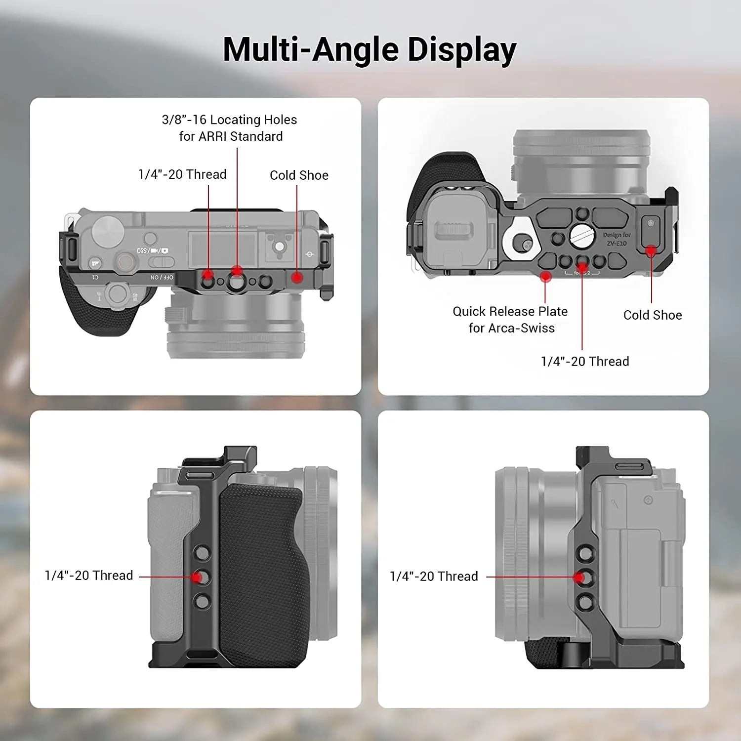 SmallRig Camera Cage with Grip for Sony ZV-E10 ZVE10 3538B