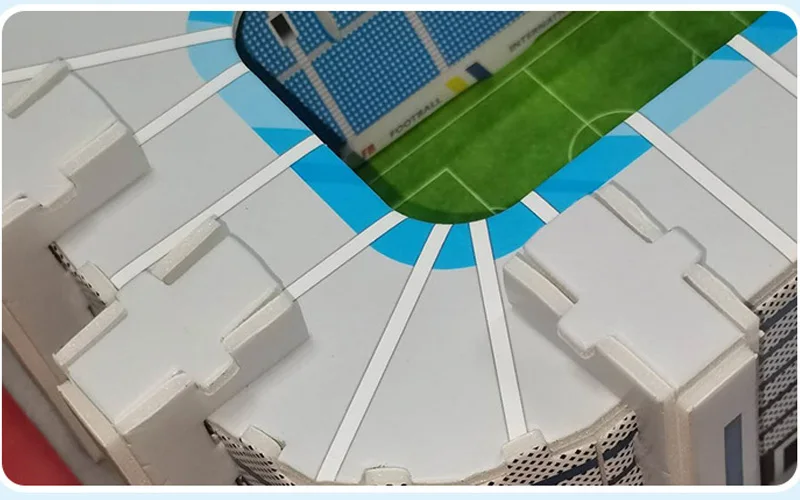 Larger Size Children s Puzzle Paper Card Assembly Soccer Field Mold Building Kids Handmade DIY D Desktop Decoration 5