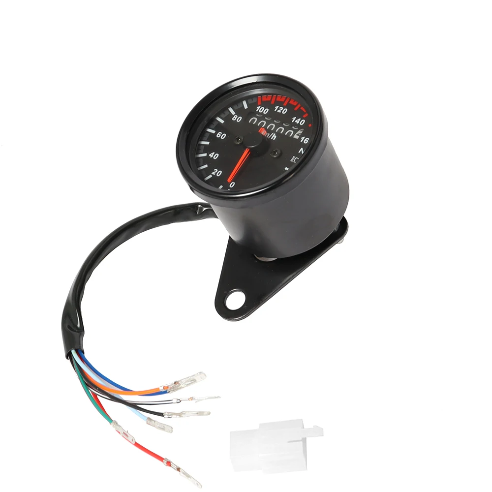 Universal Odometer 12V Dual Speed Meter with LED Indicator Speedometer Motorcycle