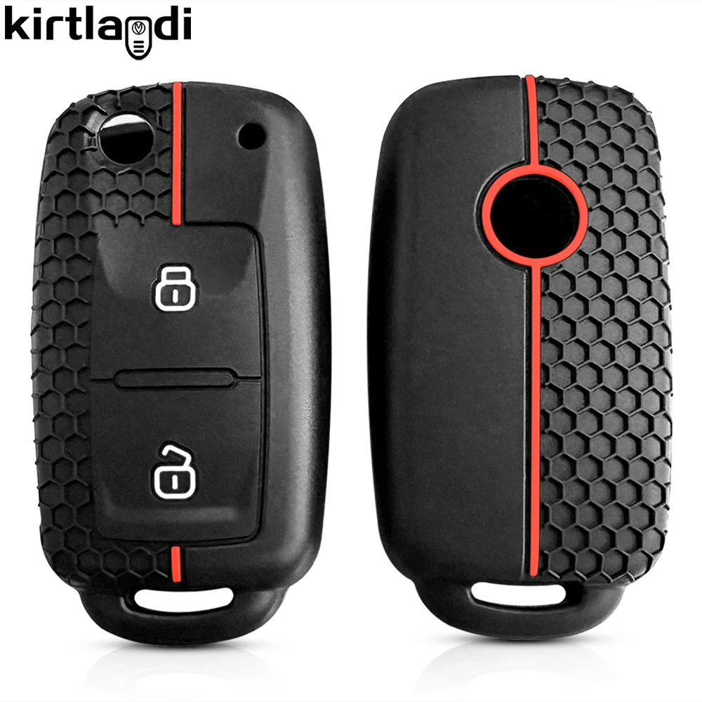Silicone Key Case Cover For VW Passat Golf 4 5 6 Polo T5 Caravelle Touran Skoda Octavia Fabia Seat Toledo Ligier JS 50 Sport