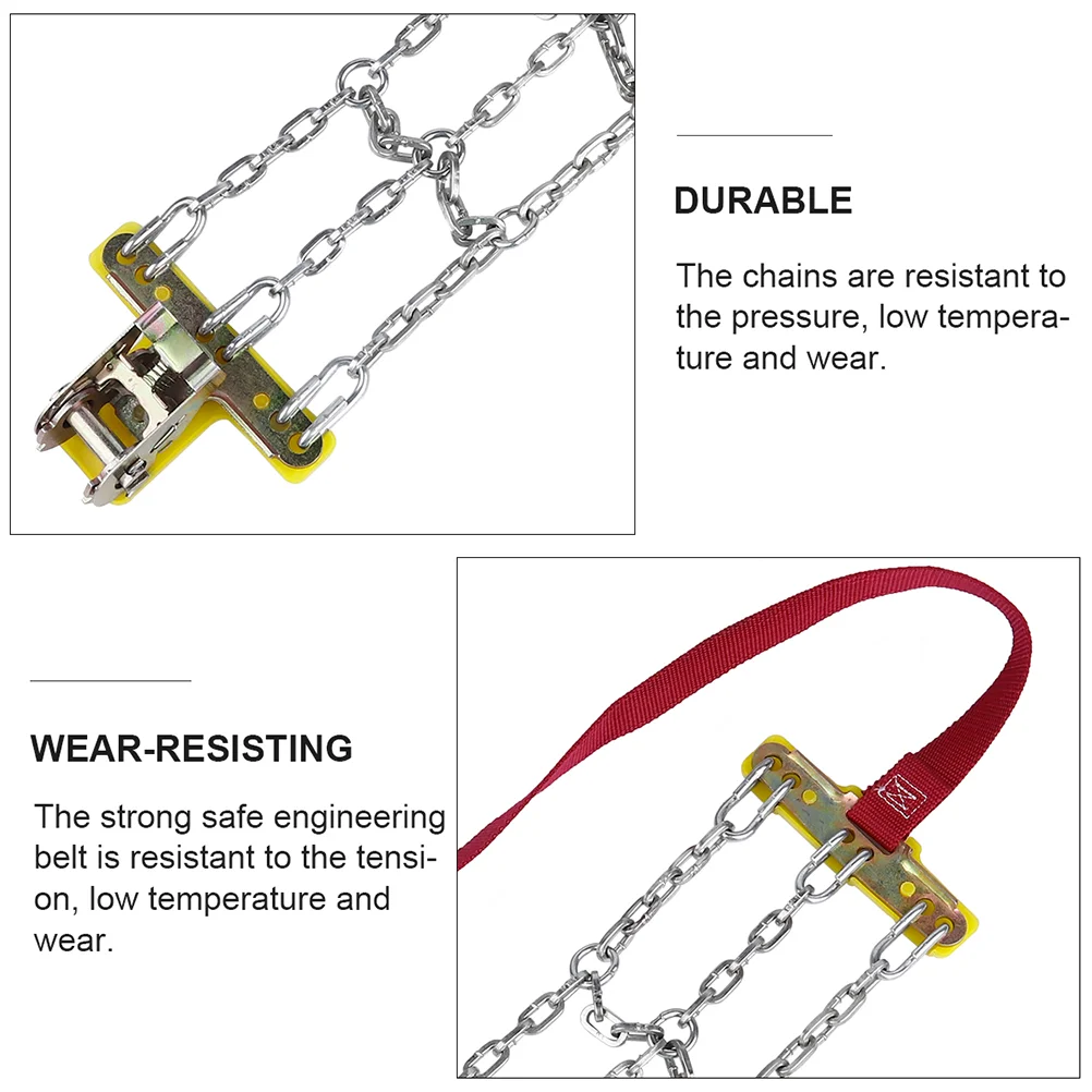 2pcs Car Tyre Snow Chains Snow Roadway Safety Anti-skid Chains Safety Tire Chain